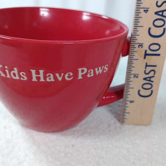 All My Kids Have Paws Red XL Mug Wide Mouth Ceramic Dog Cat Lover Gift - Picture 9 of 11